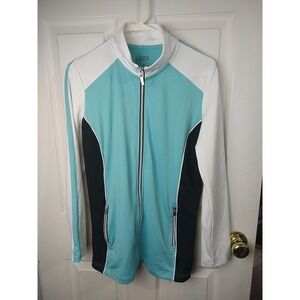 $ Style Co Sport Women's Lightweight Colorblock Full Zip Pocket Jacket. Size M